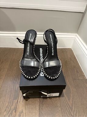 Alexander Wang Black Nova Crystal Strap Sandal